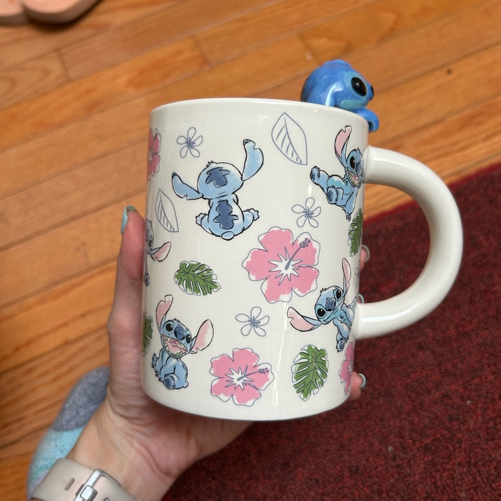 NWOT Stitch Floral Mug - Picture 1 of 4